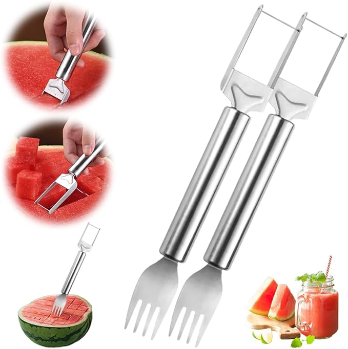 2PCS 2-in-1 Stainless Steel Fruit Cutter Watermelon Cutter,2025 Watermelon Slicer Watermelon Cutters Melon Cutters Tool, Watermelon Cutting tool Stainless Steel for Kitchen thumbnail