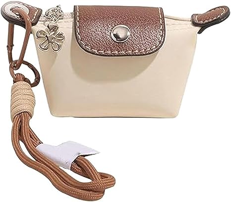 Detachable Nylon Wrist Strap Coin Purse, Mini Nylon Dumpling Bag, Women’s Cute Change Purse Wallet, Decorative Bag and Keys thumbnail