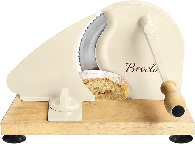 Manual Bread Slicer for Homemade Sourdough Bread, Adjustable Thickness&Evenly Slicing, Hand Crank Bread Slicer with Scale Line and Suction Cup, Serrated Blade Design, Patent thumbnail