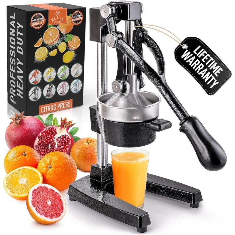 Zulay Kitchen Cast Iron Juicer - Easy-to-Clean Heavy-Duty Manual Juicer, Professional Citrus Juicer - Stainless Steel Lemon Squeezer - Manual Citrus Press & Orange Squeezer - Orange Juicer thumbnail