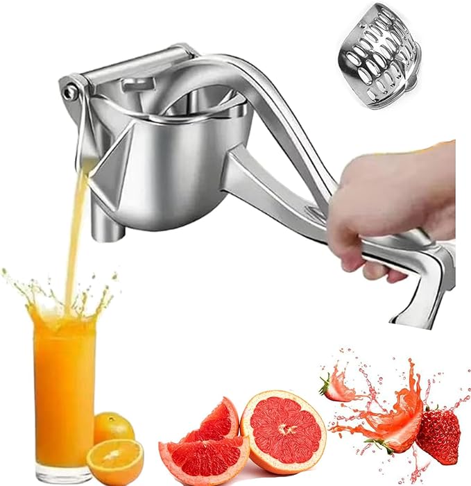 Hand Juicer Squeezer- Hydrogen Alloy Juicers, Aluminum Manual Press Juicers With Seed Filter, Manual Hand Press Juicer For Lemon, Orange, Lime,Pomegranate, Durable Ergonomic Handle thumbnail