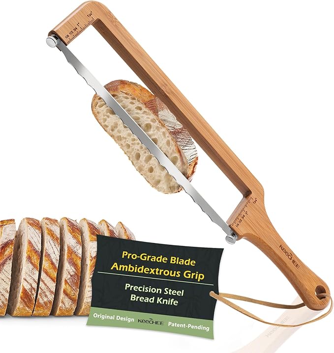 Sourdough Bread Knife – Extra Large Bread Slicer for Homemade Bread with Thickness Guide & Stainless Steel Blade, Even Slice Cutter for Baguettes, Bagels, Gift for Bread Lovers thumbnail