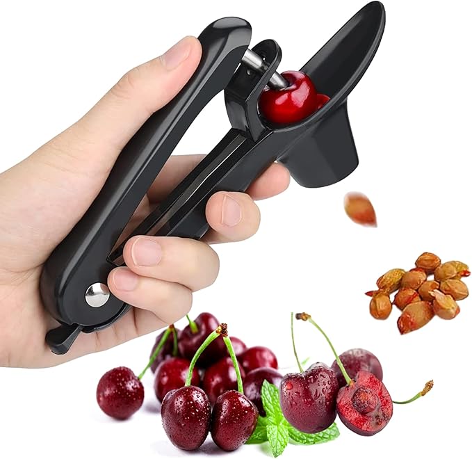 Cherry Pitter Tool, Heavy-Duty Stainless Steel Pitting Tool, Portable Cherries Corer Stoner Seed Tool with Lock Design, Fruit Pit Remover for Cherry Jam thumbnail