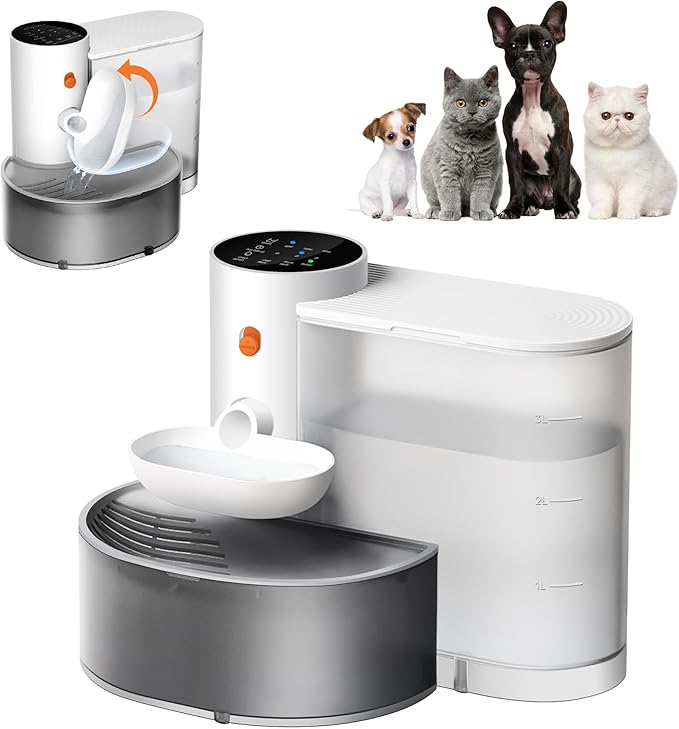 Potaroma Smart Wireless Pet Water Fountain, No Filter, 3.5L Large Capacity, Rechargeable Automatic Water Dispenser for Cats and Small Dogs, Wastewater Separation Always Fresh thumbnail