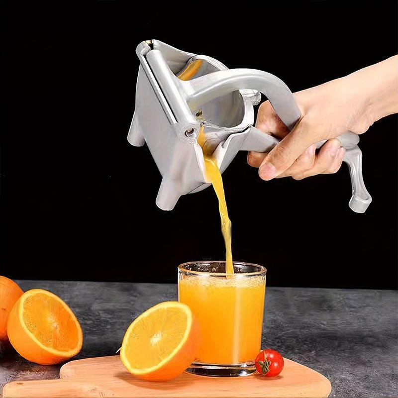 Bar Juicer, Fruit Juice Handheld Press Squeezer With Seed Filter, Heavy Duty Aluminum Alloy Hand Manual Extractor for Single Citrus Orange Pomegranates Apple Fruit Lemon Lime (Silver) thumbnail