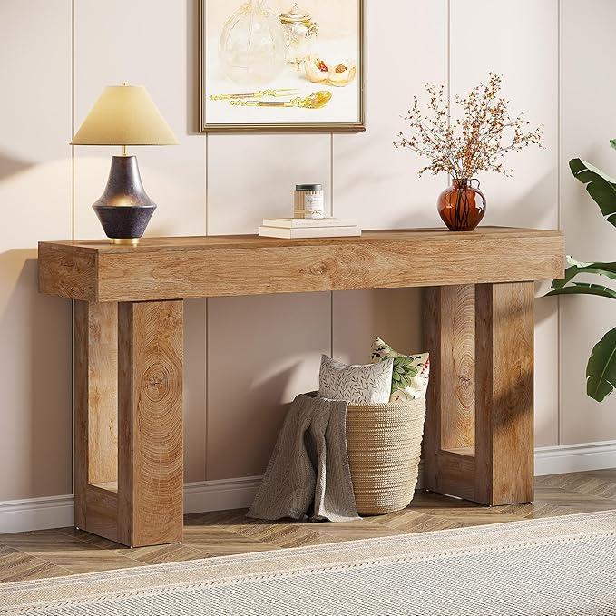 Tribesigns 63-Inch Long Console Table, Wooden Rectangular Sofa Table Behind The Couch, Farmhouse Entryway Table for Entrance, Hallway, Living Room thumbnail