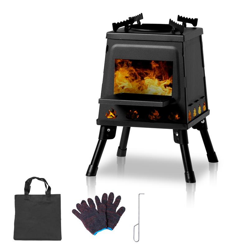 36x36 Portable Multi-Function Outdoor Camp Stove, Folding Wood Stove for Hiking, Fishing, Cooking thumbnail