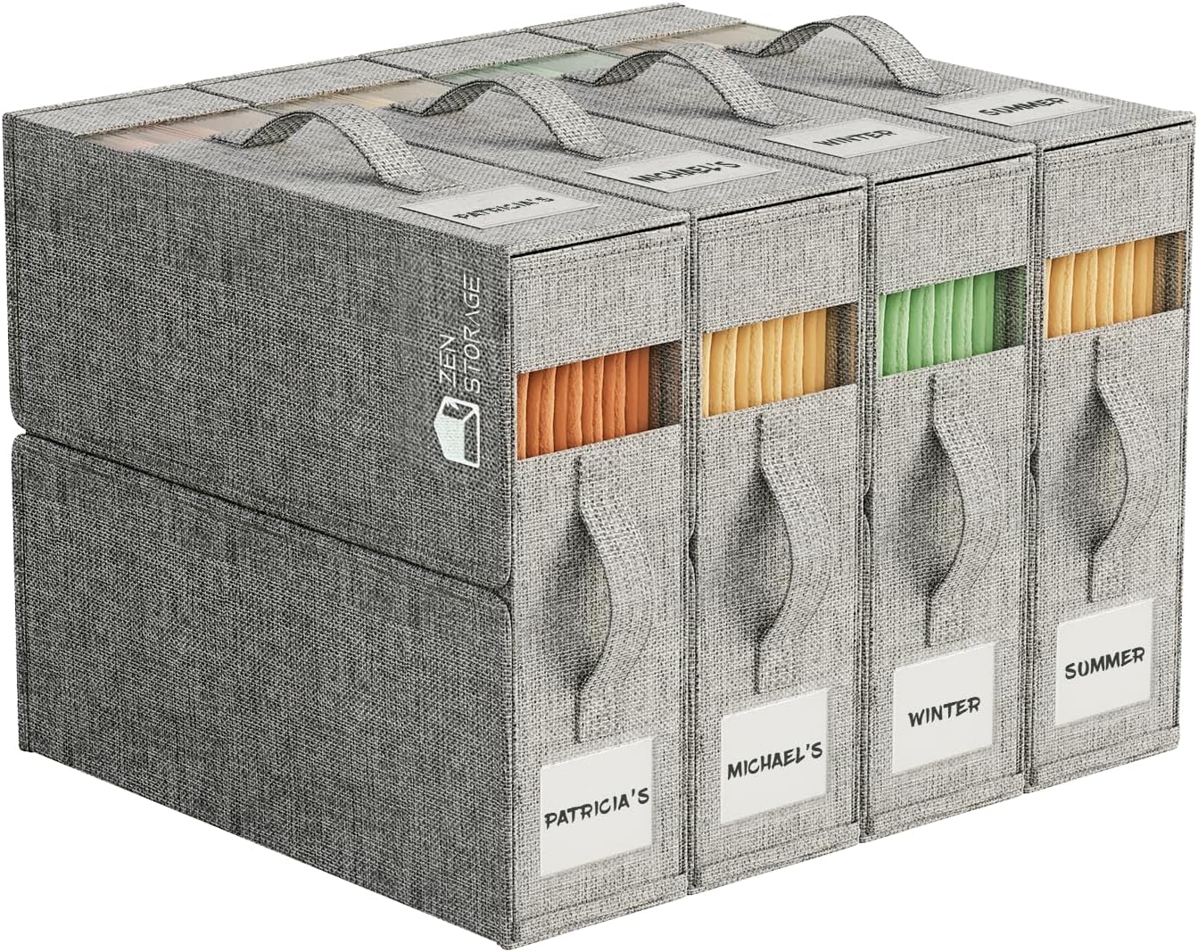 4Pack Sheet Organizers for Linen Closet - King/Queen Size Bedding Storage Boxes with Clear Window, Foldable & Dustproof Linen Organizer for Blankets & Sheet Sets thumbnail