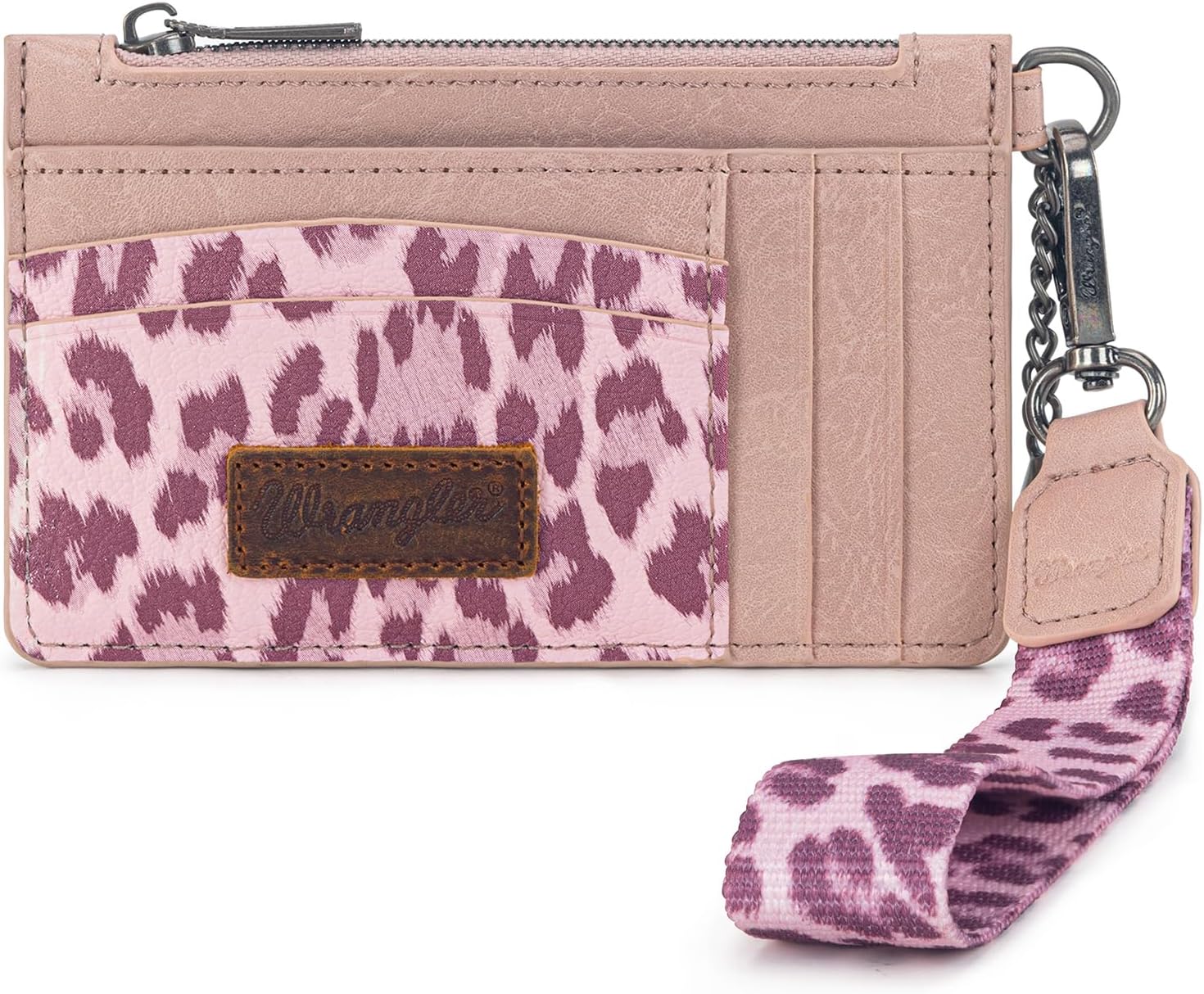 Montana West X Wrangler Credit Card Wallet Leopard Print Credit Card Holder for Women Wristlet Keychain with Wallet Small Ladies Female Wallets with Coin Purse thumbnail