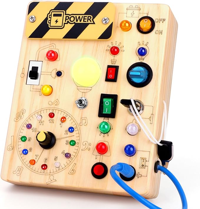 Busy Board for Toddlers - Montessori Educational Toy for 1-3 Year Old Boys & Girls | Travel-Friendly Sensory Learning Activity | Ideal for Kids with Autism thumbnail