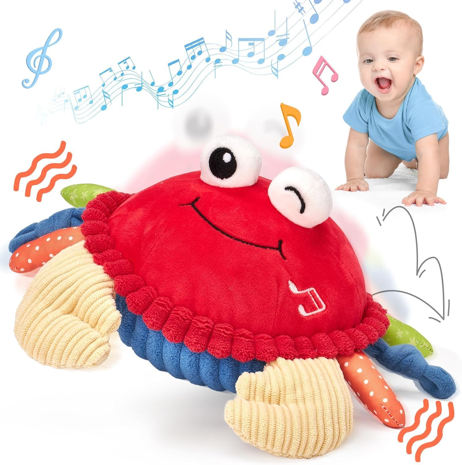hahaland Baby Toys 6+ 12-18 Months - Crawling Musical Dancing Walking Moving Bouncing Learning Crab Tummy Time Toy Sensory Toddler Toys for 1-3 Year Old Christmas Birthday Gifts Stocking Stuffers thumbnail