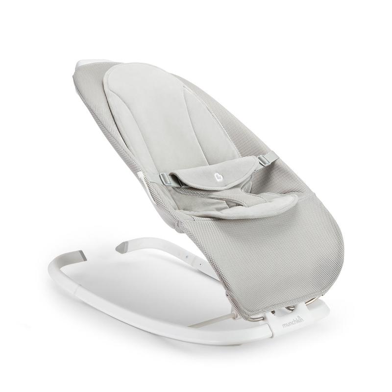 Electric Baby Bouncer & Rocker with Digital Touch Display, Soothing Sounds & 3 Recline Positions - Automatic Bouncing & Rocking, Grey thumbnail