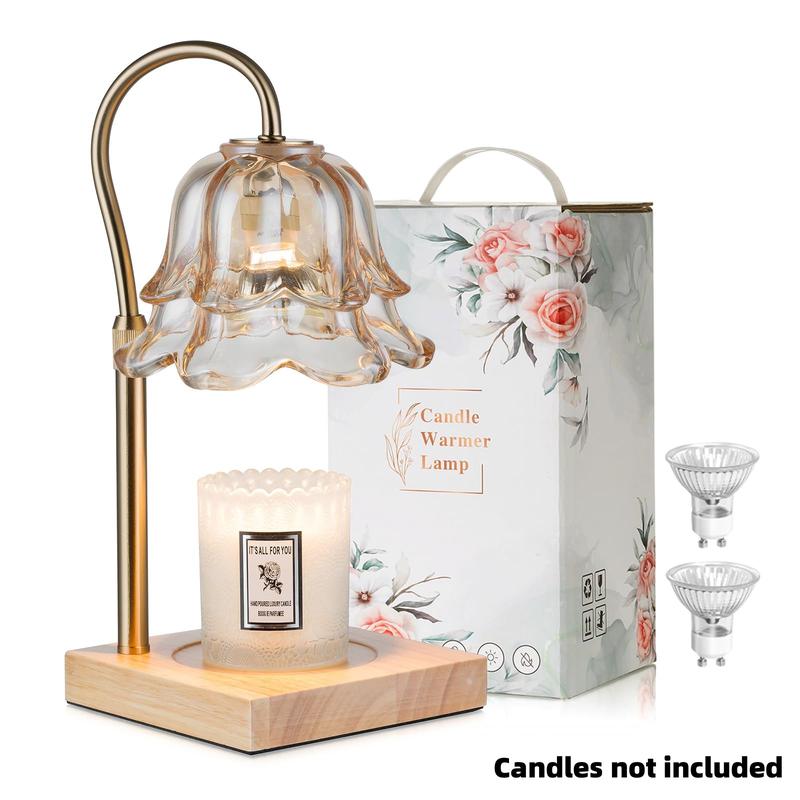 Candle Warmer Lamp with Timer: Flower Gold Candle Lamps Height Adjustable Wax Melt House Warming Gifts New Home Decor Christmas Birthday Gift for Women Mom thumbnail