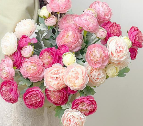 4pcs Premium Artificial Austin Rose Bouquets with Stems - Advanced Antioxidant, Realistic Home & Office Decor, Ideal for Wedding, Birthday, Bridal Shower Centerpieces, Outdoor Garden Display thumbnail